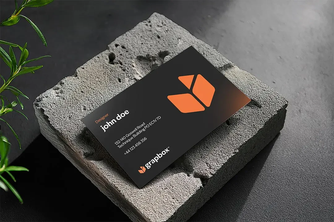 Business Card Mockup Over Stone Mockup – Mockup download asset